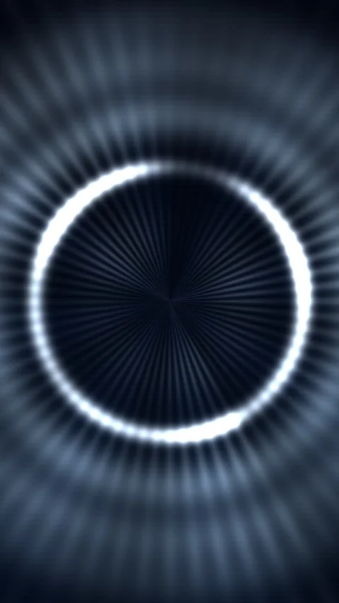 Glowing ring radiates lines and blurred light effects Stock Footage 329305610