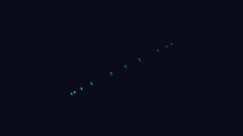 A glowing ring of small blue lights isolated against a deep black background Video stock 335117639