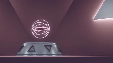 Glowing rings with triangles Stock Footage 145530138