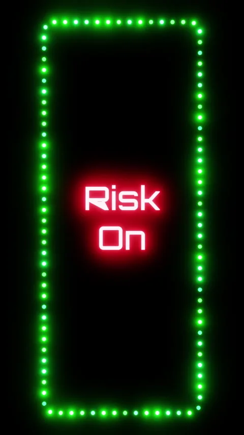 Glowing risk on sign in flashing vertical frame, 3D render. Risk on background, Stock Footage 332175243