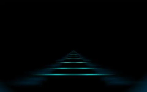 Glowing road into virtual reality or cyberspace, abstract minimal dark. Illustrazione stock