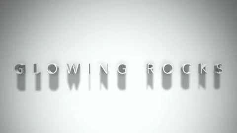 Glowing rocks 3D title animation white text on a white background Stock-Footage 300618562
