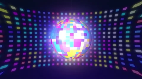 Glowing rotating disco ball. animation for music video clips, disco party Stock Footage 153265699