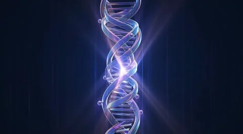 Glowing rotating DNA double helix animation Stock Footage 331459477