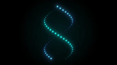 Glowing Rotating Neon DNA Helix Strand 3D Motion Seamless Loop Animation 스톡 동영상 344951925