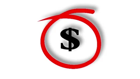 Glowing Rough-Edge Dollar Icon | Finance, Money &amp; Wealth Symbol on Black Stock Footage 309409596