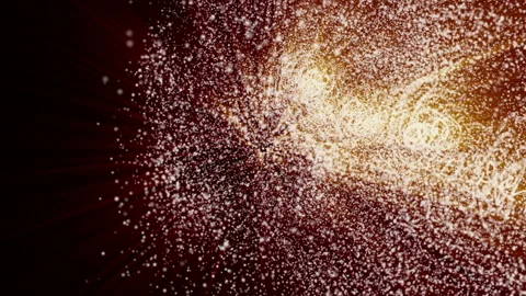 Glowing round particles slowly move against a black background. 3D rendering Stock Footage 94056753