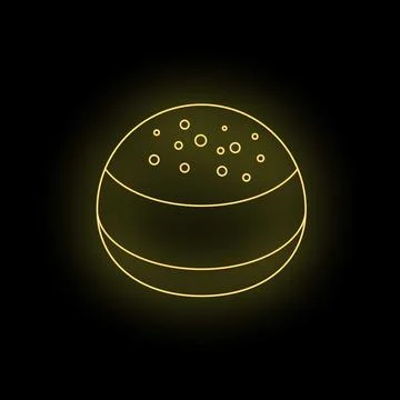 Glowing round smart speaker with neon yellow light effect Stock Illustration