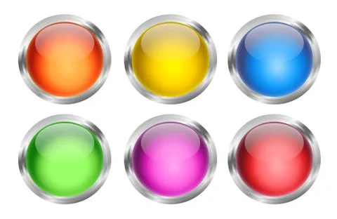 Glowing Round Web Buttons Stock Illustration