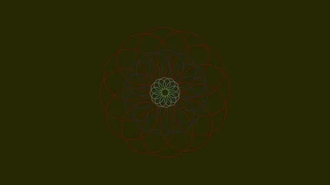 Glowing sacred geometry mandala pattern on dark background for abstract ene.. Stock Footage 337162439