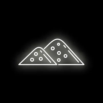 Glowing sand hills icon representing a desert landscape Stock Illustration