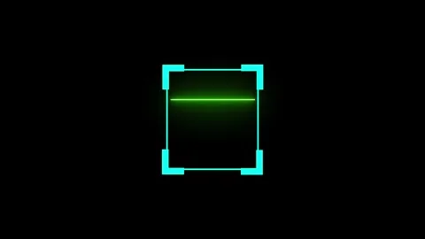 Glowing Scan icon showing scanner process. QR code being a scanning concept. Stock Footage 333888085