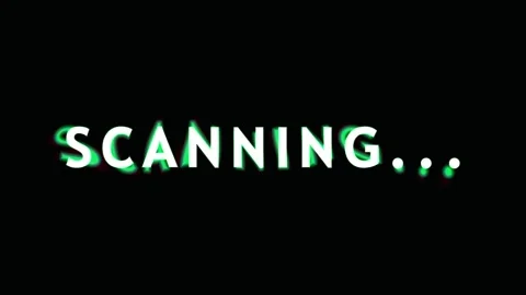 Glowing SCANNING text animation with abstract particles over black backgrou.. Stock Footage 344296387