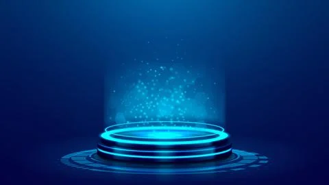 Glowing sci-fi portal or holographic podium Stock Illustration