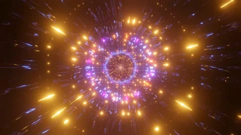 Glowing sci fi tunnel 3d illustration motion background live wallpaper dj loop Stock Footage 160535107