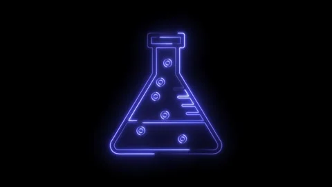 Glowing science beaker animation on blac... | Stock Video | Pond5