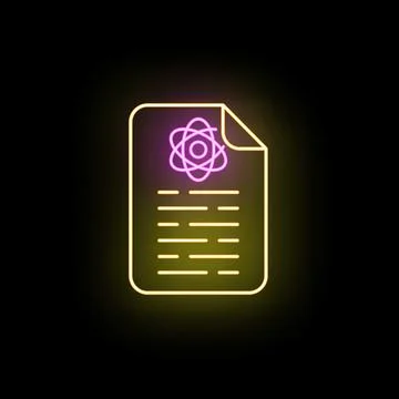 Glowing science document showing atomic research concept 스톡 일러스트