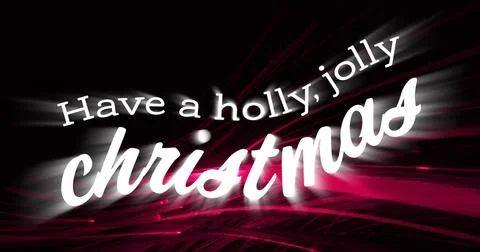 Glowing script christmas lettering dominating greeting card layout, with bloom Stock Illustration