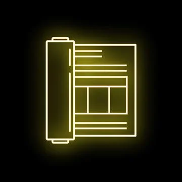 Glowing scroll icon representing document and ancient manuscript Ilustração Stock