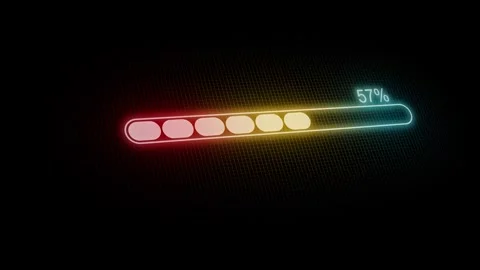 Glowing Seamless Looping Loading Bar Animation, Pixel Perfect Loading Bar A.. Stock Footage 310561683