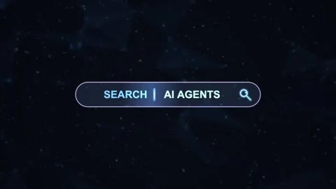 Glowing search bar with agents query technology motion background Stock Footage 338066094
