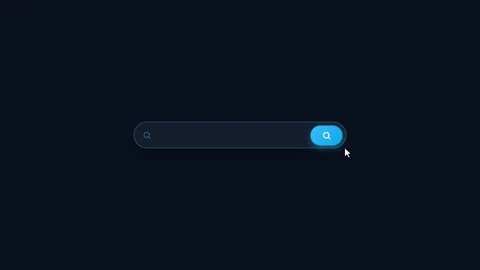 Glowing Search Box Interface with Cursor Clicking Action Stock Footage 341939839