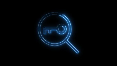 Glowing search key on dark background concept of security keyword research .. Stock Footage 312447201