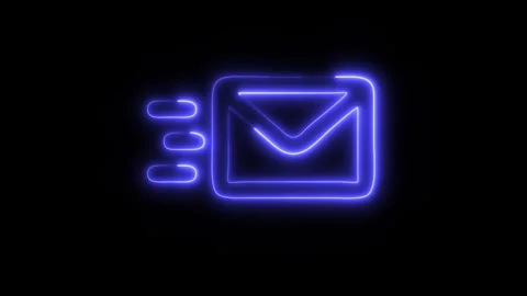 Glowing Send Mail Icon in HD Video Neon Animation Vidéo 304555554