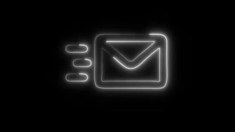 Glowing Send Mail Icon in HD Video Neon Animation 库存影片 304555558