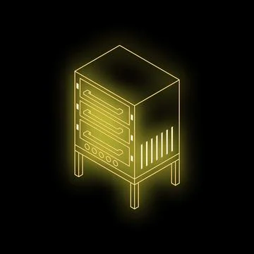 Glowing server rack symbolizing modern data storage and network infrastructur Stock Illustration