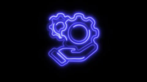 Glowing Service Icon in HD Video Neon Animation Vidéo 304555237