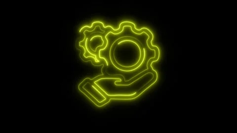 Glowing Service Icon in HD Video Neon Animation 库存影片 304555239