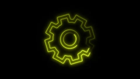 Glowing Setting Icon in HD Video Neon Animation 스톡 동영상 304556311
