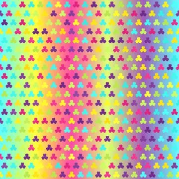 Glowing shamrock pattern. Seamless vector Stock Illustration
