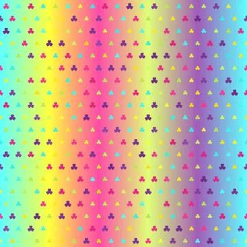 Glowing shamrock pattern. Seamless vector Stock Illustration