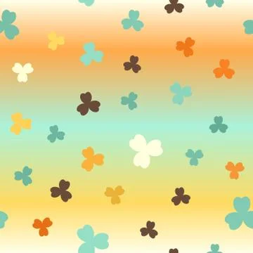Glowing shamrock pattern. Seamless vector Stock Illustration