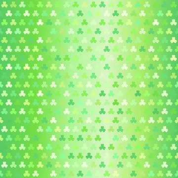 Glowing shamrock pattern. Seamless vector clover background Stock Illustration