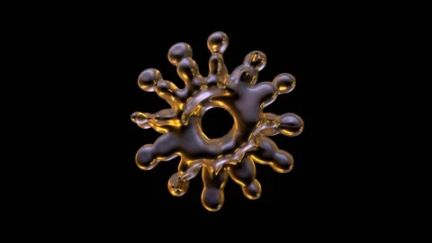 Glowing Shape Animation Against Black Background Stock Footage 306970378