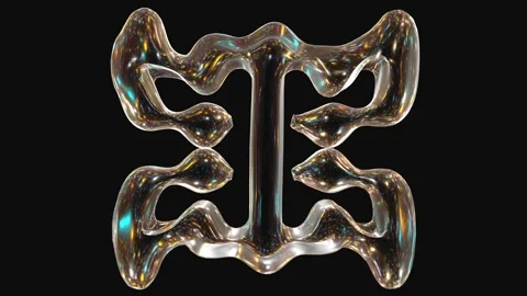 Glowing shape animation isolated on black background Stock Footage 281436968