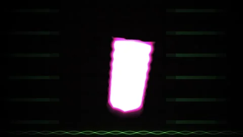 Glowing Shape Morphing in Dark Background with Green Waveform for Digital V.. Stock Footage 343706695