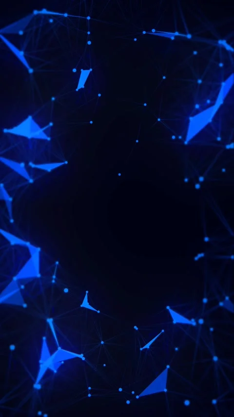 Glowing shapes are connected in this digital, blue network animation. Stock Footage 318728248