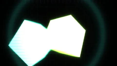 Glowing Shapes Dynamic Abstract Animation on Dark Technology Grid Background Stock Footage 343706834