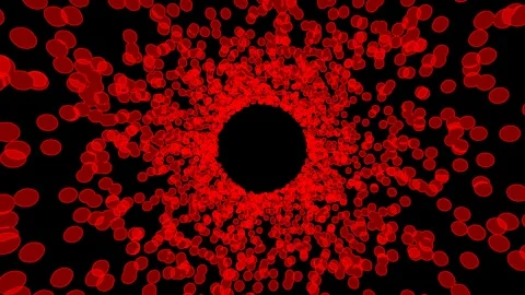 Glowing Shapes Outward Scatter Glitch Geometric Rotation Circle Outlines Red Stock Footage 313706972