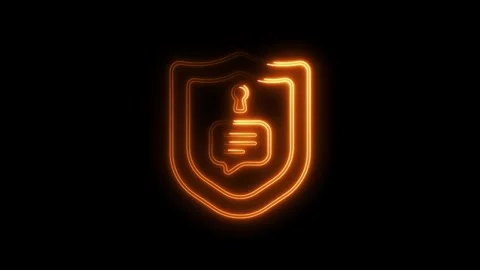 Glowing shield with chat bubble and keyhole illustrates secure online commu.. Stock Footage 308458871