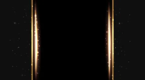 Glowing shining realistic vector lights, tinsel with golden frame elegant bac Stock Illustration