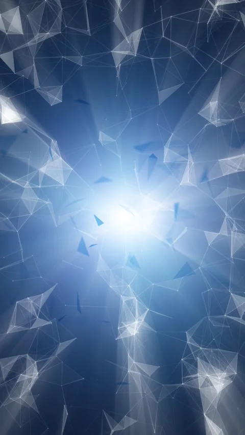 Glowing shining triangle shapes loop vertical animation background Stock Footage 345526883