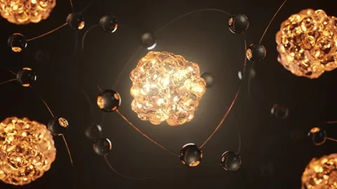Glowing Shiny Atom Core Looped 4K Stock Footage 265031821