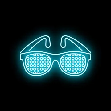 Glowing shutter shades creating an iconic neon party symbol Illustrazione stock