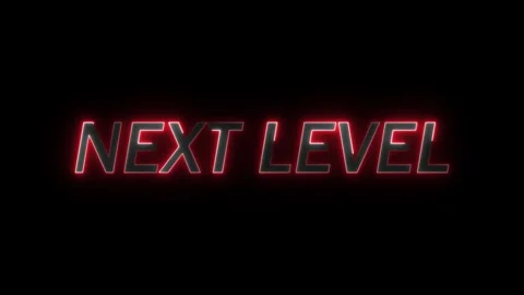 Glowing sign, next level text neon sign.Glowing neon next Level text animat.. Stock Footage 309301058