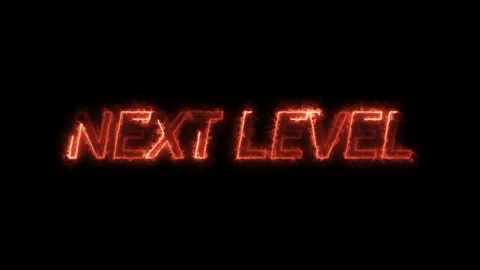 Glowing sign, next level text neon sign.Glowing neon next Level text animat.. Stock Footage 309301085